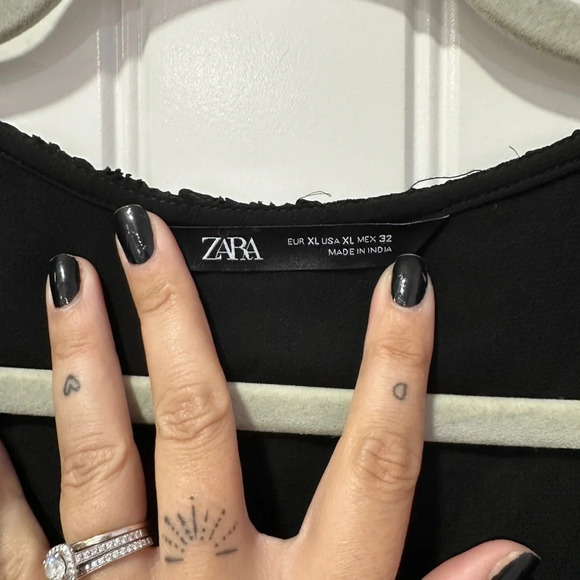 ZARA | Black Pointelle Blouse | Size: X-Large - Picture 5 of 8